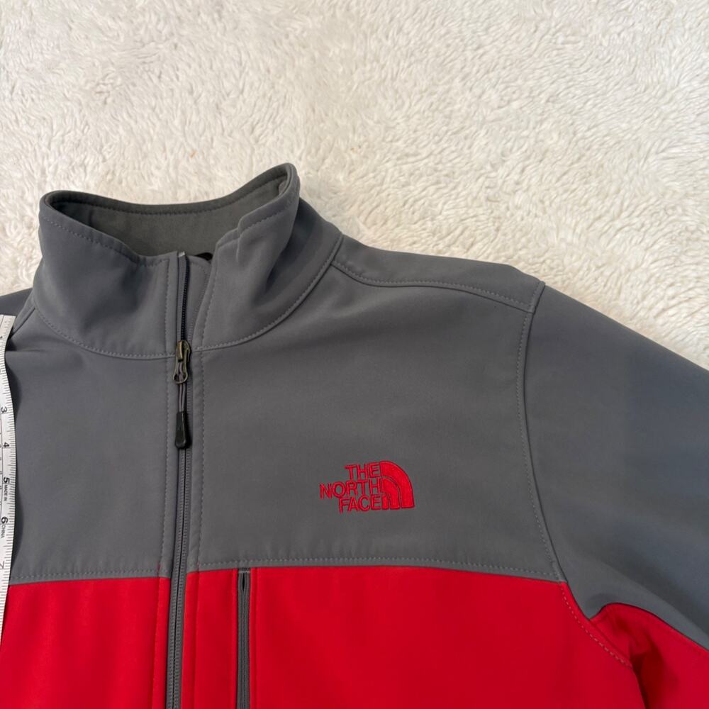 North Face Mens Apex Softshell Jacket Full Zip Windwall Red/Grey Gorpcore Sz S - Picture 5 of 7
